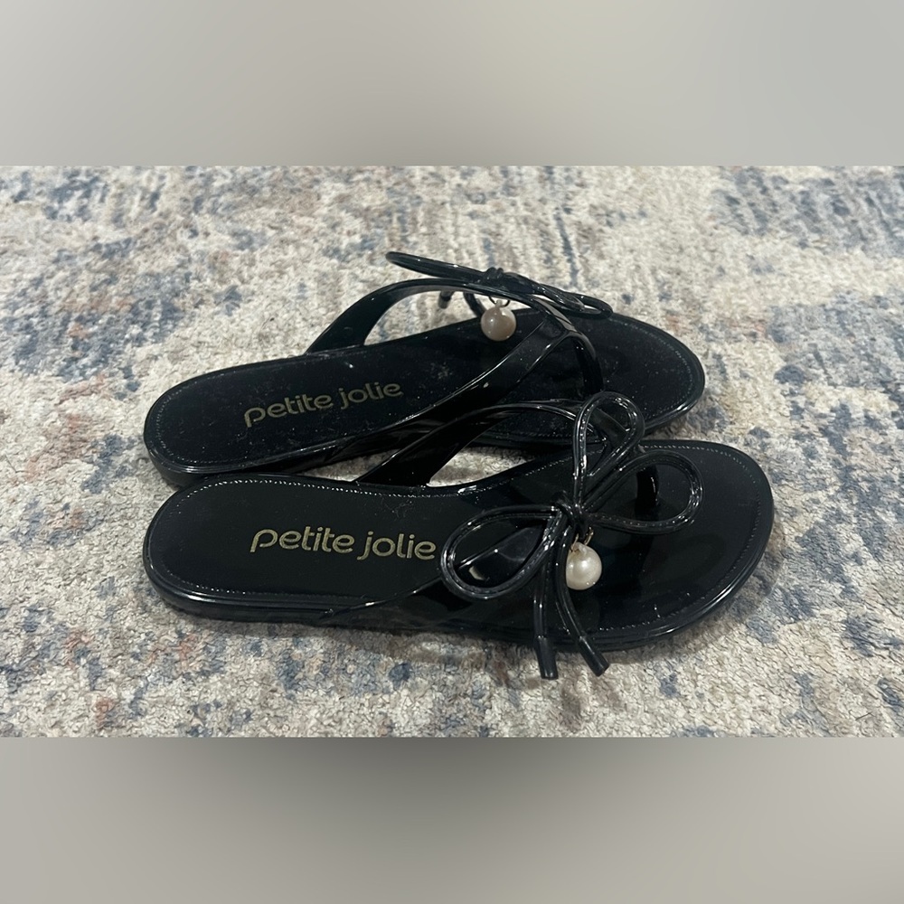 NEW Petite Jolie Glossy Black Sandals - Picture 4 of 6
